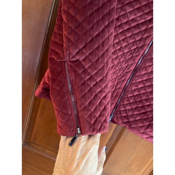 LASSERE CELVET QUILTED JACKET WINE COLOR SIZE SMALL - Picture 4 of 6
